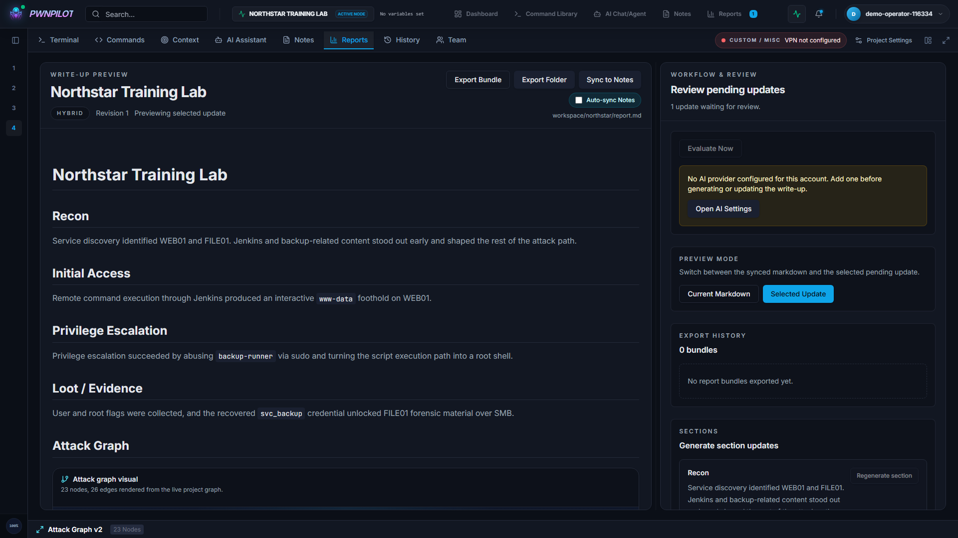 Markdown report and proposed update