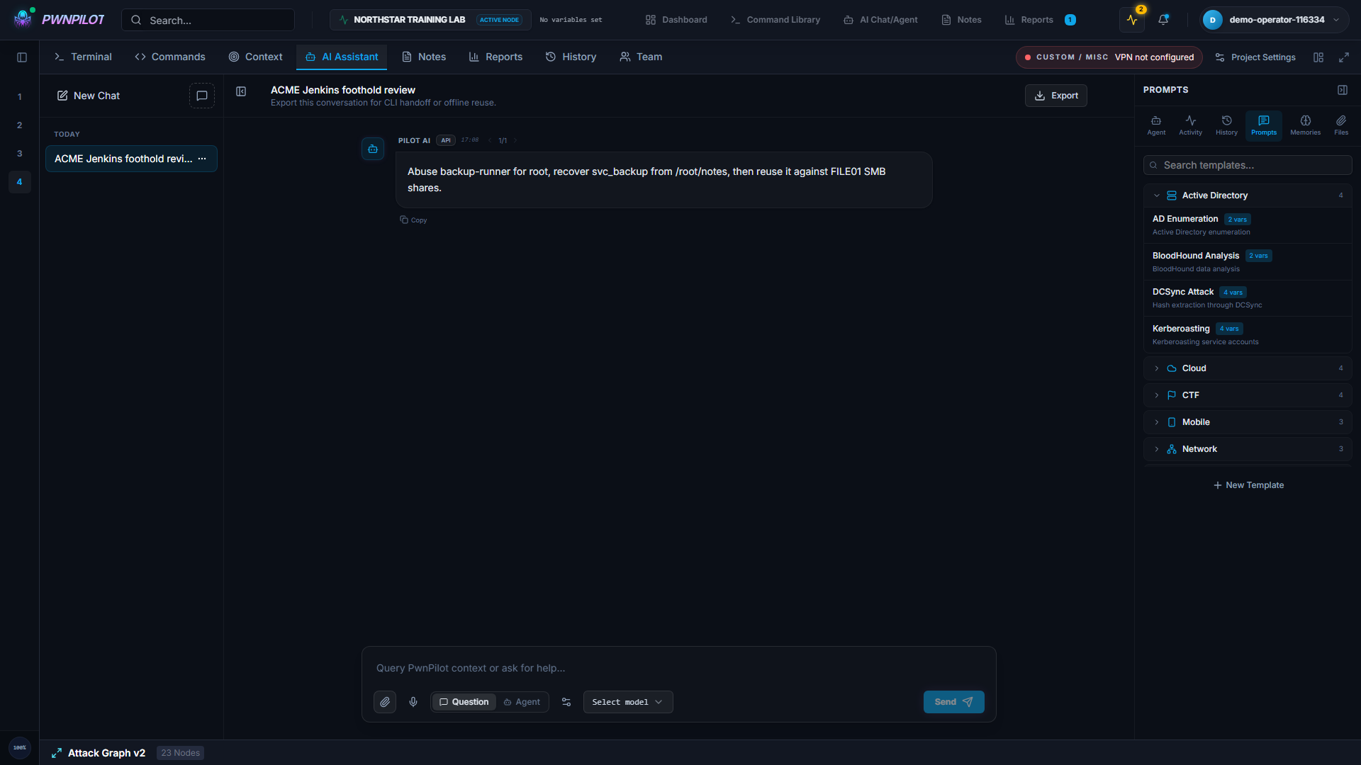 Conversation and prompt library